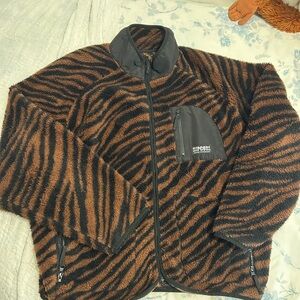 Rip Curl Women’s Black and Brown Zebra Print Fleece Jacket
